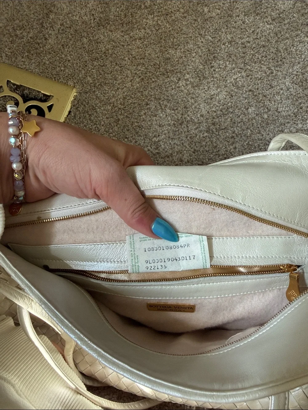 Bottega Veneta Woven Leather Tote in pearl white